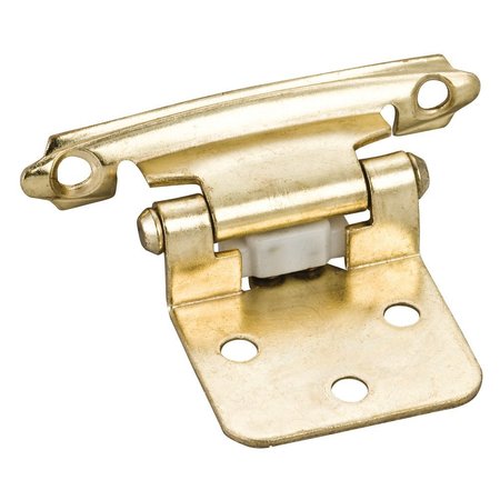 HARDWARE RESOURCES Traditional 1/2" Overlay Hinge with Screws - Polished Brass P5011PB